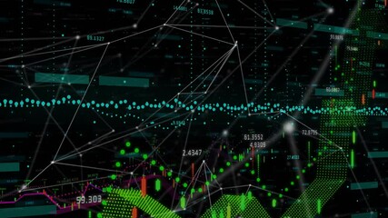 Poster - In school, creating animation of digital data visualization with graphs and charts