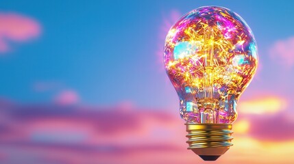 Poster - Glowing light bulb representing creativity innovation and bright ideas  Concept of technological advancements