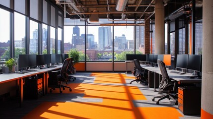 Poster - Modern office interior with city view (12)