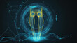 © Rudi - A glowing digital representation of human legs, showcasing intricate neural pathways against a dark, high-tech background.