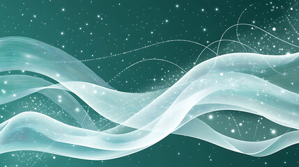 Poster - Flowing waves of light abstract background digital art calm atmosphere aesthetic viewpoint visual harmony