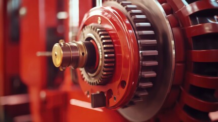 Poster - Close-up of an industrial printing press, high-speed motion effect with detailed textures.