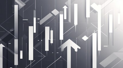 Poster - Abstract financial chart background with upward trends