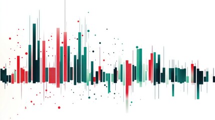 Poster - Abstract data visualization graphic, showing trends and patterns. Suitable for presentations and data analysis reports