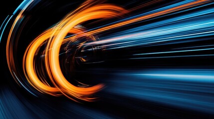 Poster - Rotating bicycle wheel with motion blur, capturing speed and movement.
