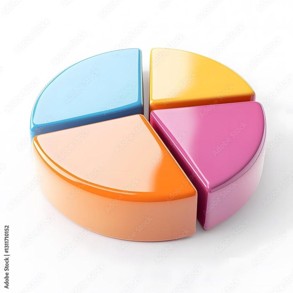 Colorful pie chart displaying data segments business meeting ...