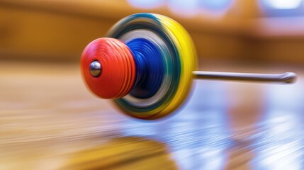 Poster - Spinning yo-yo in mid-air, classic toy with fast motion blur effect.