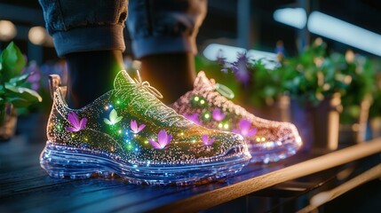 Poster - Innovative and Futuristic E commerce Hub Featuring Interactive Virtual Hologram Displays Vibrant Glowing Platforms and Dynamic Digital Showcase for Modern Online Shopping and Retail Experiences