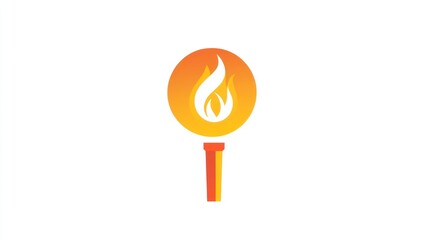 Poster - Torch, fire, symbol, abstract, icon, vector, simple, design