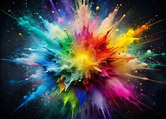 Poster - Vibrant Spray Paint Explosion: Abstract Art Background for Creative Layouts