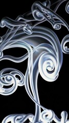 Poster - Mesmerizing swirling smoke patterns in motion against black background