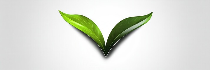 Aufkleber - Fresh and vibrant vegetarian food logo featuring a clean green V integrated with leaves, symbolizing healthy living and eco friendly choices