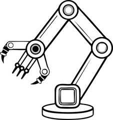 Poster - A robotic arm designed for precision tasks, featuring joints and a gripping mechanism, symbolizing modern automation and technology.