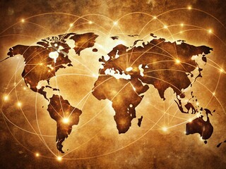 Poster - Vintage Global Connection: Fediverse Network, Retro Social Media, Worldwide Communication
