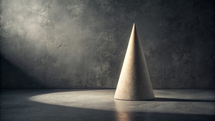 Poster - Vintage Photo: Smooth Concrete Cone on Dark Surface