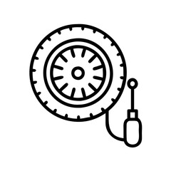 Poster - tire pressure gauge icon, tire pressure gauge line art - simple line art of tire pressure gauge, per