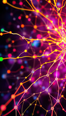 Poster - Abstract network of interconnected nodes glowing lines connectivity and complex systems