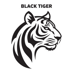  Bold Black Tiger Head Logo vector silhouette  Design