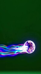 Poster - Glowing orb surges through space with vibrant energy trails