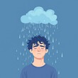 © Tyar - Sad teen under rain cloud