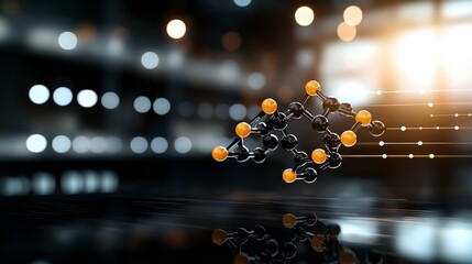 Poster - Abstract Molecular Structures in Scientific Background