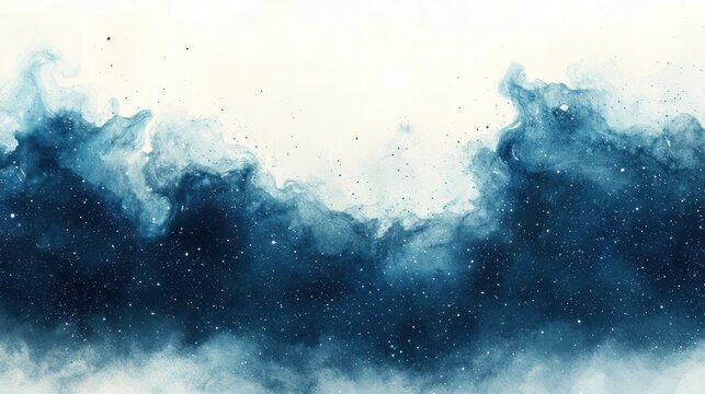 Soft watercolor constellation map with delicate star patterns, white background