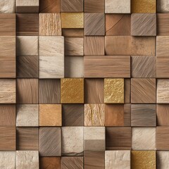 Poster - Seamless Captivating wooden wall displaying a spectrum of different colors and textures for a unique artistic interior design