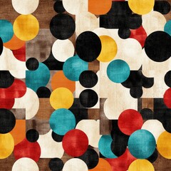Poster - seamless colorful pattern featuring a variety of circles creating a lively and dynamic atmosphere fo
