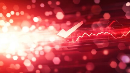 Poster - Abstract graphic showing a checkmark and stock market chart