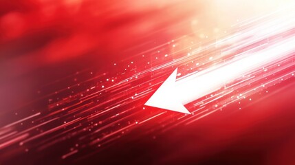 Poster - Abstract arrow moving forward in red background