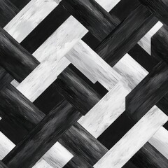 Poster - seamless classic black and white herring pattern offering timeless style, perfect for textiles, fash
