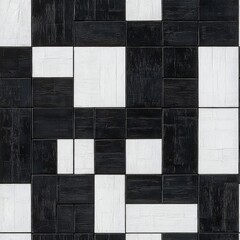 Poster - seamless elegant black and white tile design featuring intricate patterns, ideal for home decor, flo