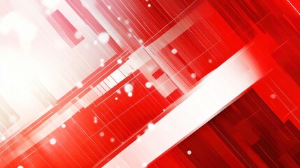 Poster - Abstract red and white technology background