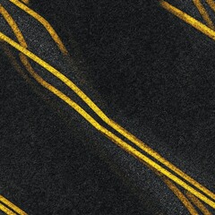 Poster - seamless bright yellow line painted on a smooth black surface creating a striking visual contrast fo