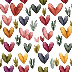Poster - Seamless Captivating heart pattern showcasing a beautiful array of intertwined hearts creating a warm and romantic vibe