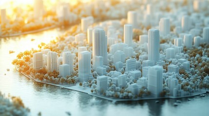 Architectural model houses representing modern rcity development