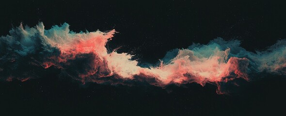 Poster - blurry glowing lines create a neon abstract background with a futuristic radiance and defocused lumi