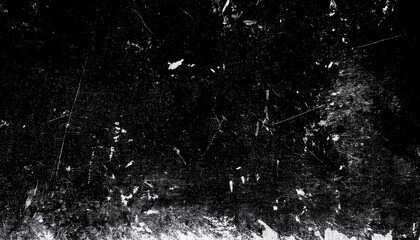 Aufkleber - distressed black grunge texture with scratches and white speckles for background, overlays, or digital design elements