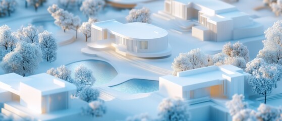 Architectural model houses representing modern rcity development