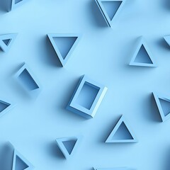 Poster - Seamless Striking blue background composed of numerous triangles creating a modern and dynamic geometric visual experience