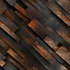 Poster - Seamless A textured metal wall displaying a unique brown and black pattern that evokes industrial elegance and strength