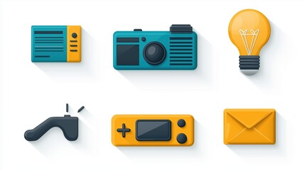 Poster - Visually Striking Infographic Displaying Various Creative Icons for Modern Digital Communication and Entertainment
