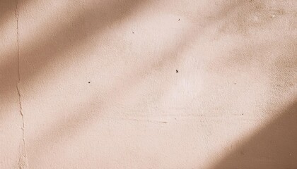 Poster - soft beige stucco wall with diagonal sunlight shadows and small imperfections, ideal for minimalist background and texture

