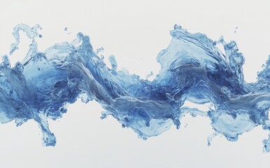 Poster - a 3d glass with an abstract wavy shape is set against a white or transparent background