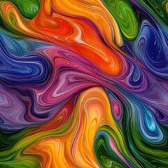 Poster - seamless colorful abstract painting showcasing a bold array of hues and fluid forms to create a stri