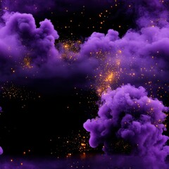 Poster - Seamless Ethereal purple smoke intertwined with stars creating a mystical background evoking a sense of wonder and dreaminess