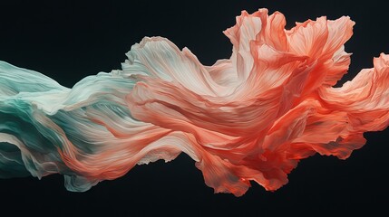 Poster - The 3D wave background showcases a crystal glass liquid wave, refraction, and holographic effects, all isolated on a dark background, with a transparent glass ribbon and a fluid splash featuring a
