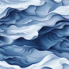 Poster - Seamless Blue and white abstract background featuring fluid shapes and patterns ideal for creative projects and designs