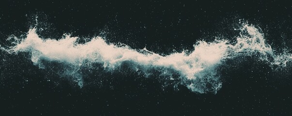 Poster - An abstract background of dark blue hue features a wave-like design, evoking a feeling of movement and fluidity