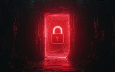 Aufkleber - design anti-tracking encryption technology with red lock.